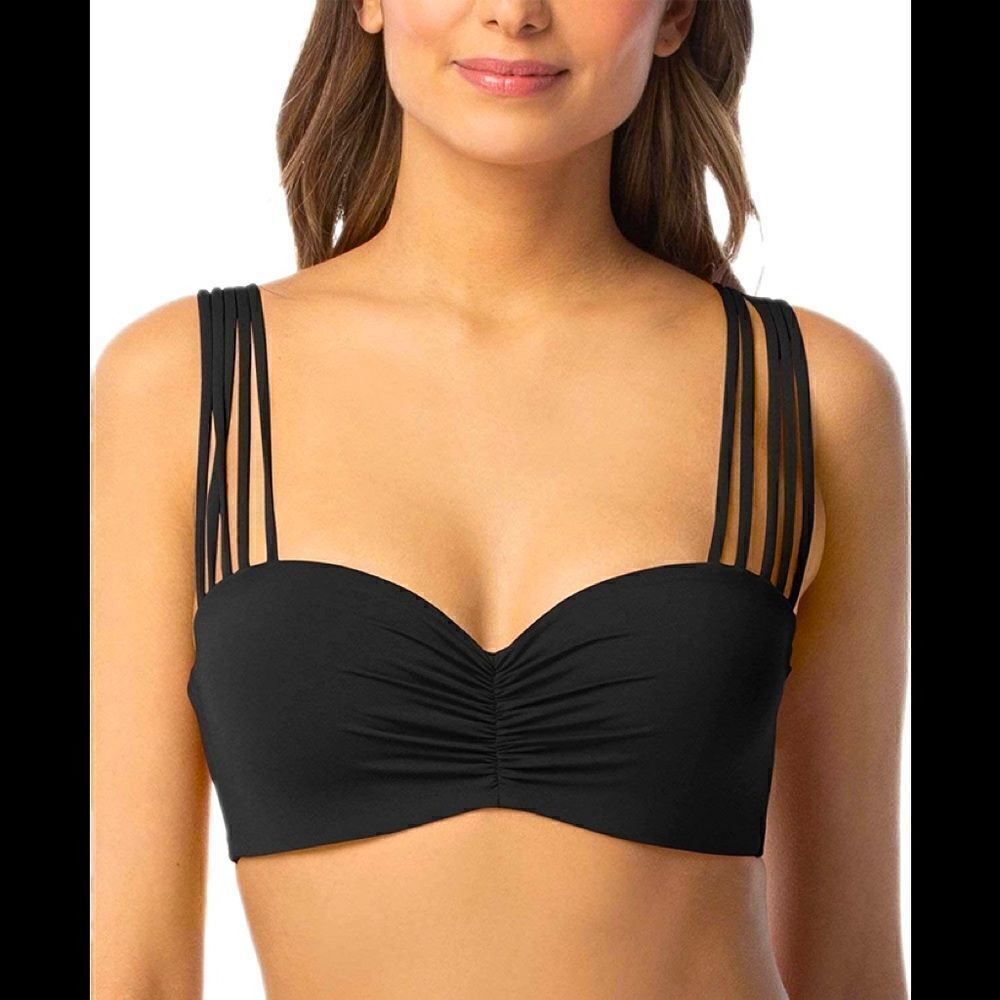 New. COCO REEF adjustable multi-way black Strappy bikini top. 32/34-C - Picture 2 of 13